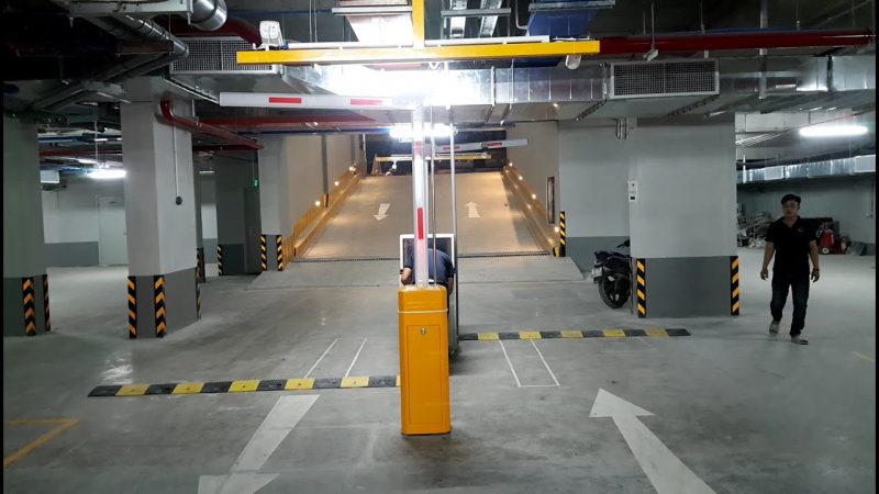 Lắp đặt cổng barie tự động cho hầm gửi xe