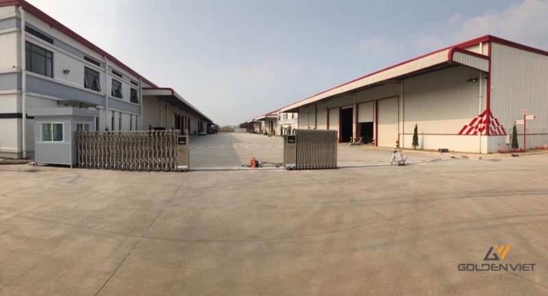 Lắp đặt cổng xếp inox tại KCN Thuận Thành - Bắc Ninh     