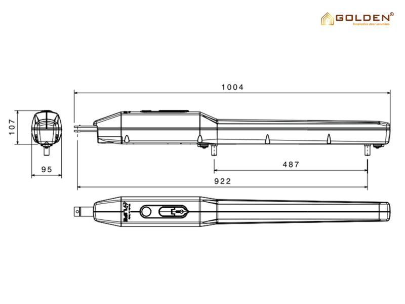 Kích thước của cổng tự động tay đòn Life OP5 900kg