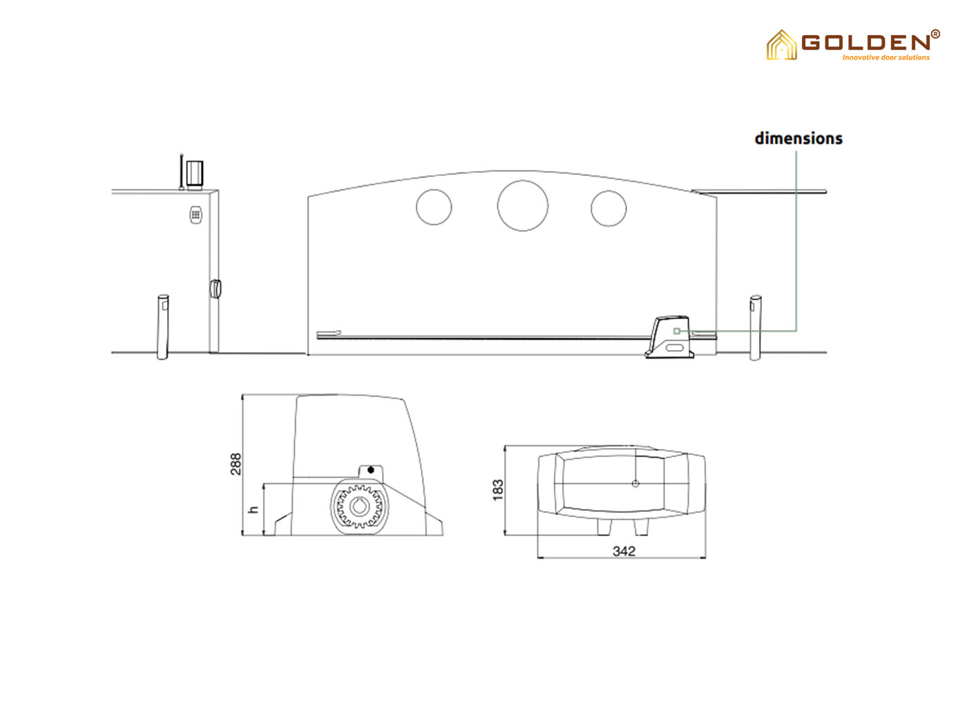 Sơ đồ lắp đặt cổng lùa tự động Life Acer 1500kg