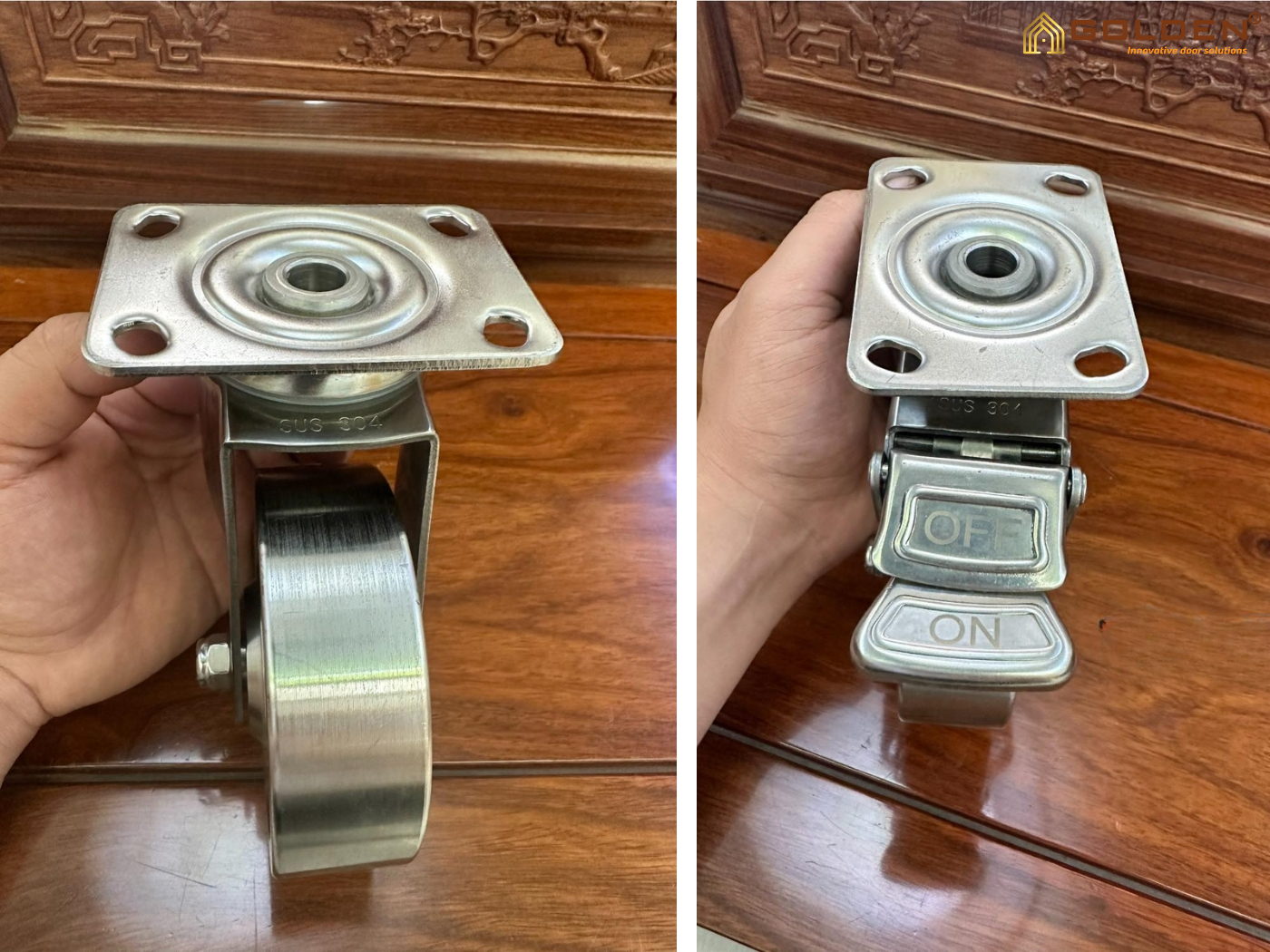 Bánh xe đẩy full inox 304 tải trung bền bỉ, cao cấp
