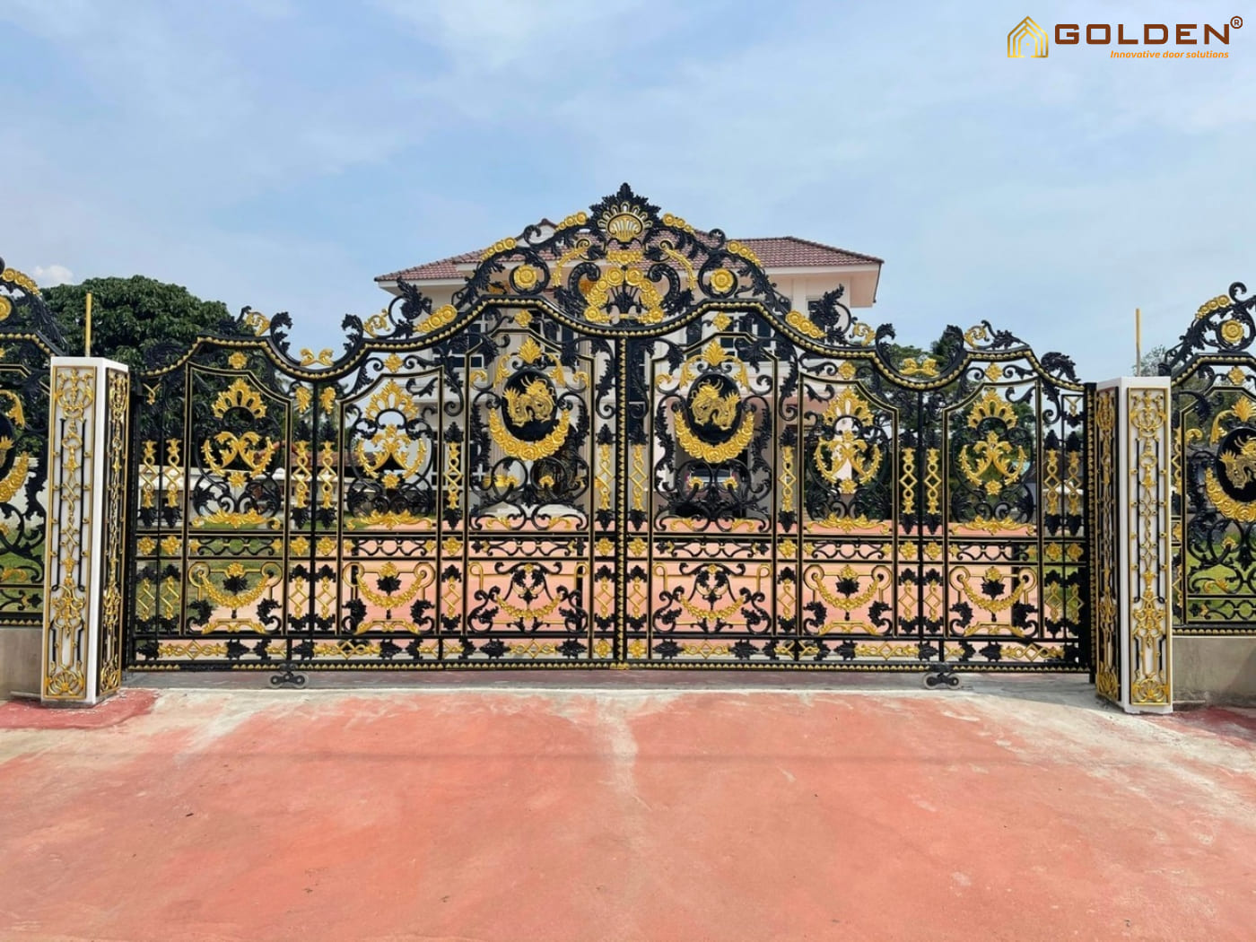 Mẫu cửa cổng sắt trượt cho biệt thự