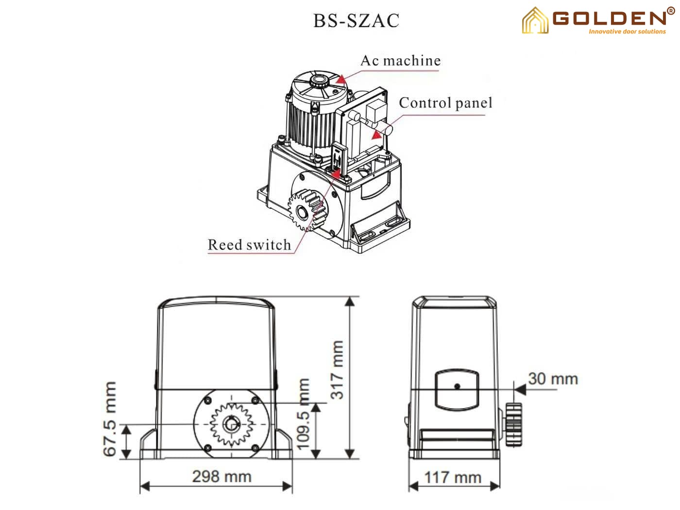 Cổng trượt tự động Bisen BS-SZ-2000-AC