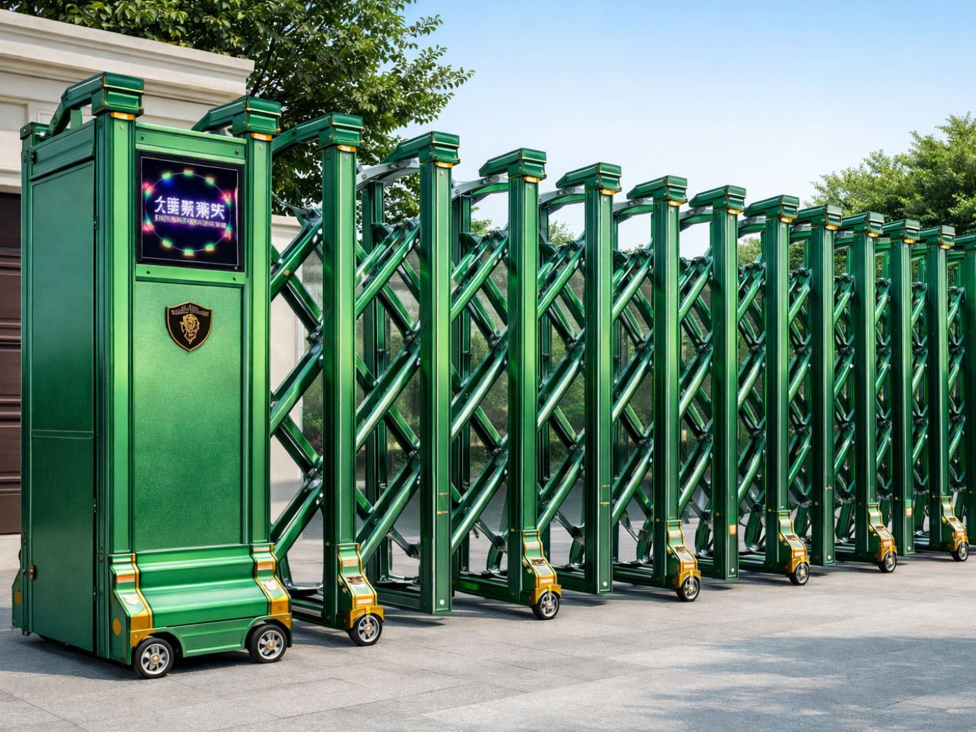 Mẫu cổng xếp nhôm