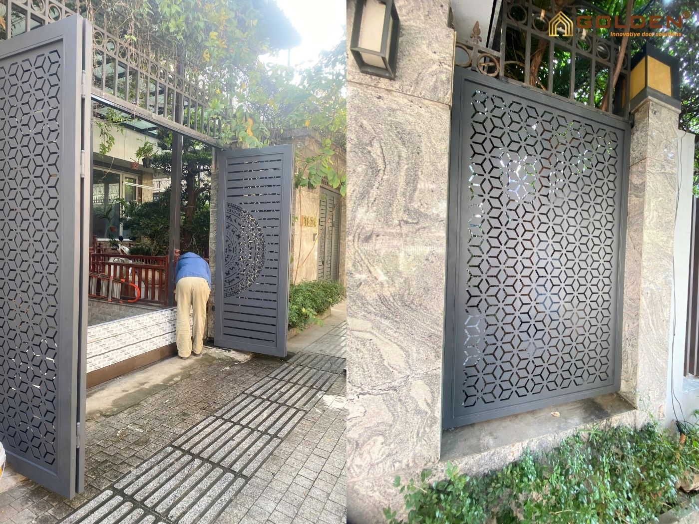 Cổng gấp 4 cánh Ngoại Giao Đoàn