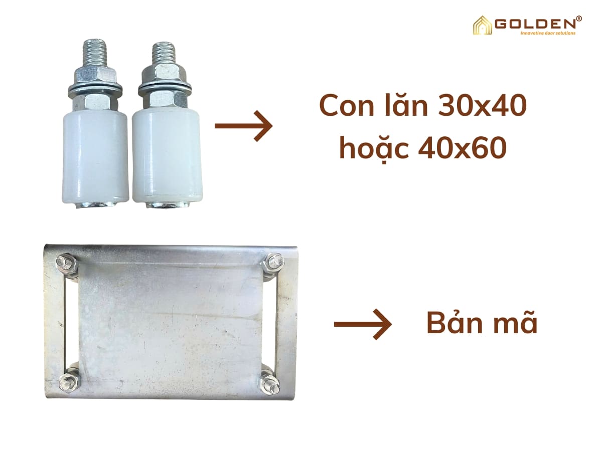 Cơ cấu dẫn hướng cổng lùa 4 con lăn