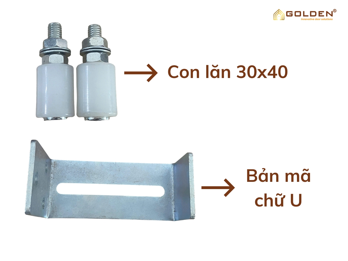Cơ cấu dẫn hướng cổng lùa 2 con lăn