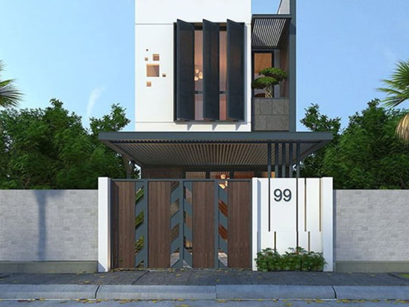 Mẫu cổng nhà ống đẹp