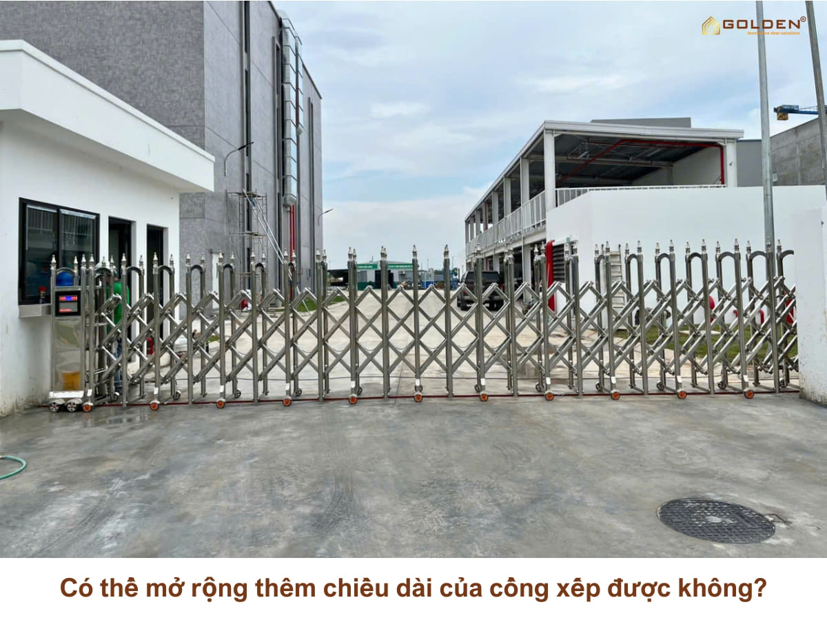 Có thể mở rộng thêm chiều dài của cổng xếp được không?