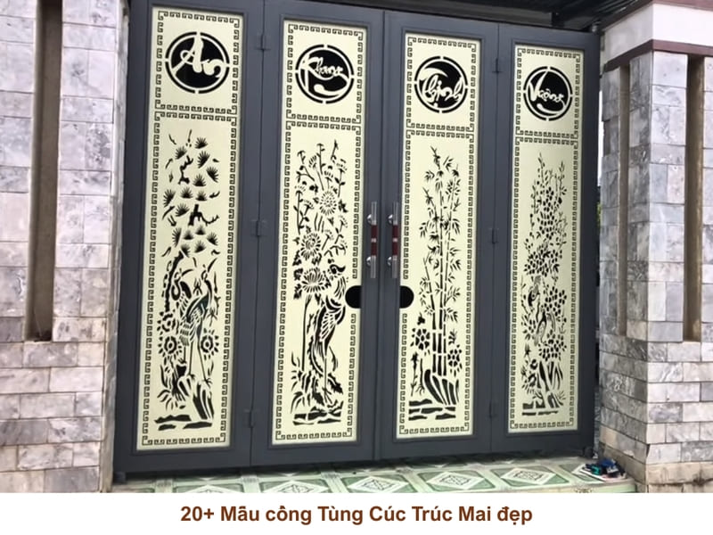 20+ Mẫu cổng CNC Tùng Cúc Trúc Mai – CNC Tứ Quý