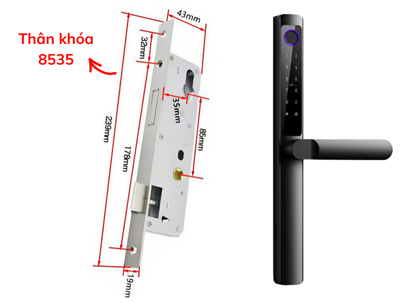 Thân khóa cửa thông minh D 100