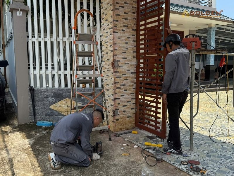 Lắp đặt cổng tự động 4 cánh tại Phú Cát