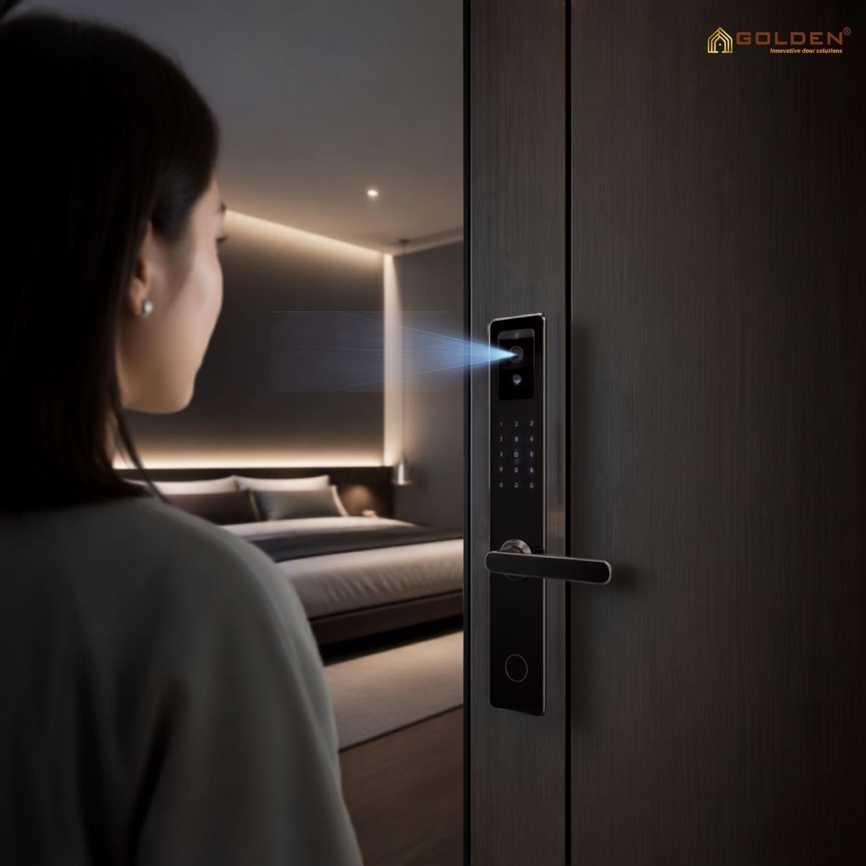 Khóa cửa phòng ngủ nhận diện khuôn mặt