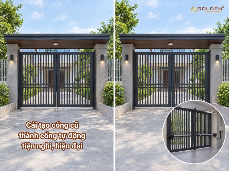 Cải tạo cổng cũ thành cổng tự động tiện nghi, hiện đại