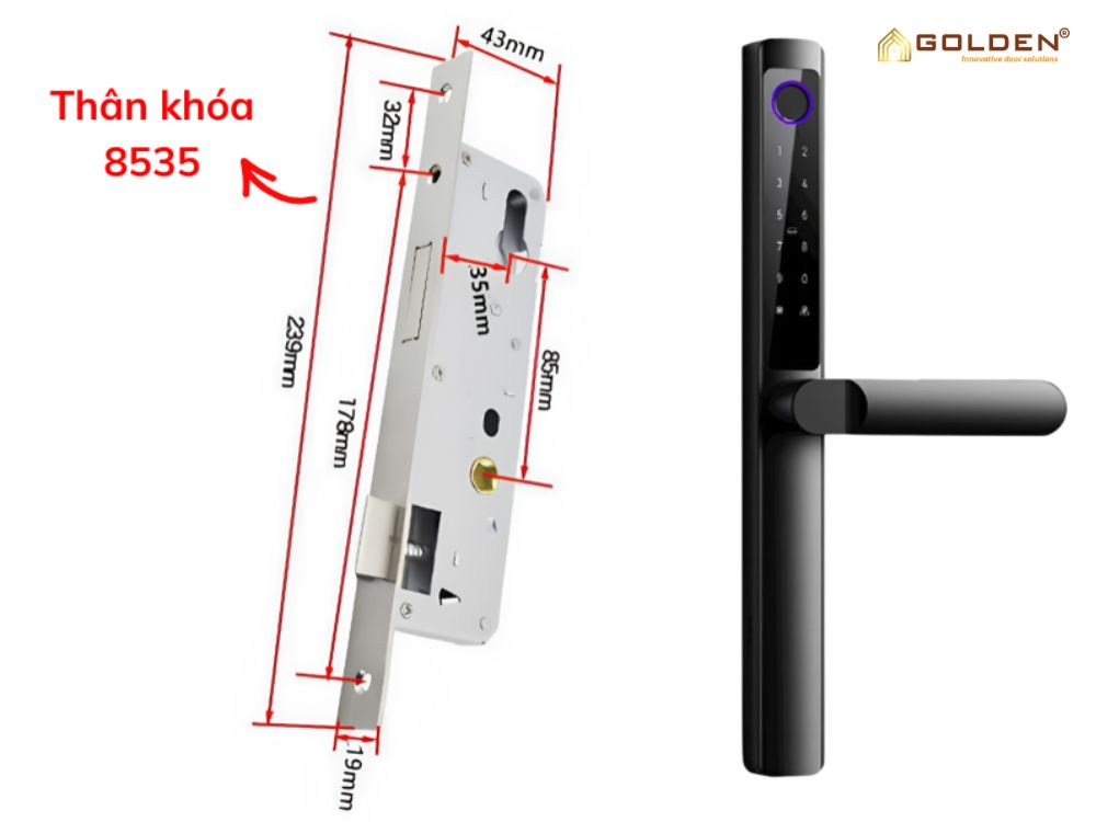 Top 10 mẫu khóa cửa điều khiển từ xa bằng điện thoại 3 Khóa cửa điều khiển từ xa bằng điện thoại D100